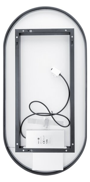 Nimco ČIERNE LED zrkadlo 400x800 s dvoma dotykovými senzormi - ZPC 32002LVX-90