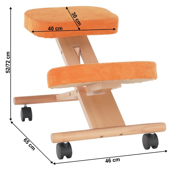 KONDELA Ergonomická kľakačka, oranžová/buk, FLONET