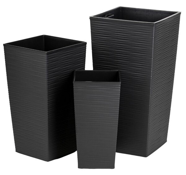 PLASTOVÝ KVETINÁČ PORTO RIFLO 57X29,5X29,5 CM ČIERNA