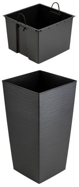 PLASTOVÝ KVETINÁČ PORTO RIFLO 75X39,5X39,5 CM ČIERNA