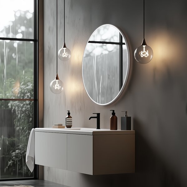 Nimco Biele okrúhle LED zrkadlo pr. 600 s dvoma dotykovými senzormi - ZPB 28000RVX-05