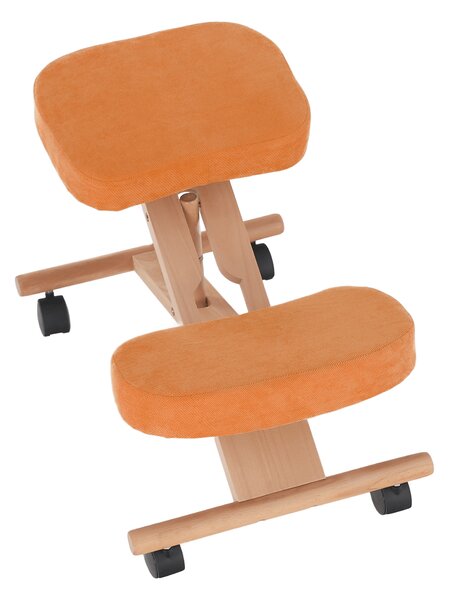 KONDELA Ergonomická kľakačka, oranžová/buk, FLONET