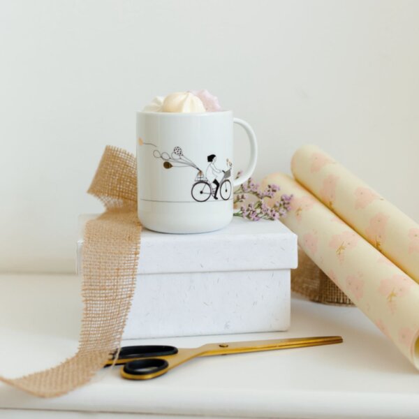 Porcelánový hrnček Ride a Bike 350 ml