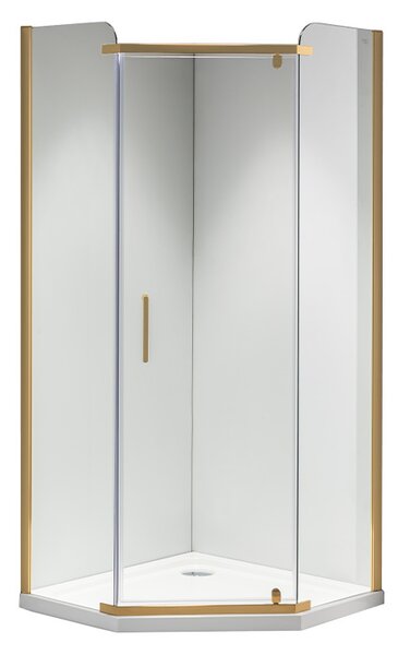 BPS-koupelny Päťuholníkový sprchový kút KZ91A 80x80 zlatá/transparent - bez vaničky