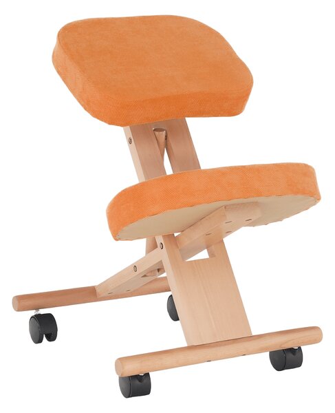 KONDELA Ergonomická kľakačka, oranžová/buk, FLONET