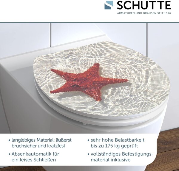Eisl Sanitär WC sedadlo MDF Soft Close Red Starfish High Gloss 80541