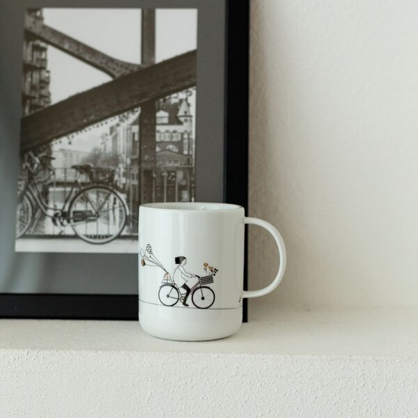 Porcelánový hrnček Ride a Bike 350 ml