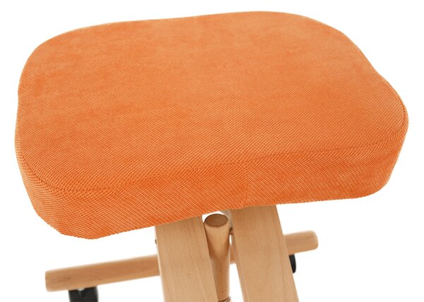 KONDELA Ergonomická kľakačka, oranžová/buk, FLONET