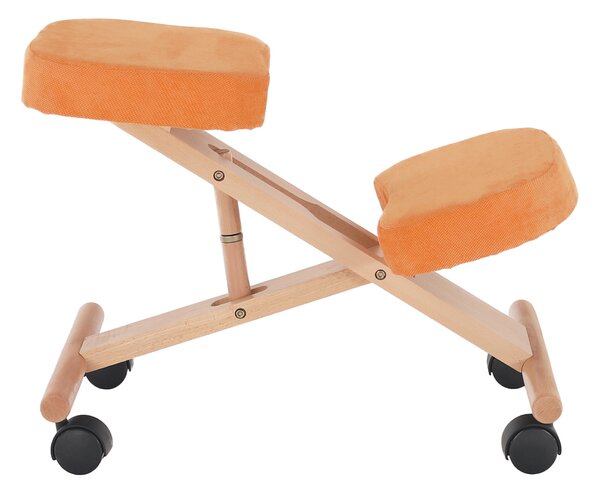 KONDELA Ergonomická kľakačka, oranžová/buk, FLONET