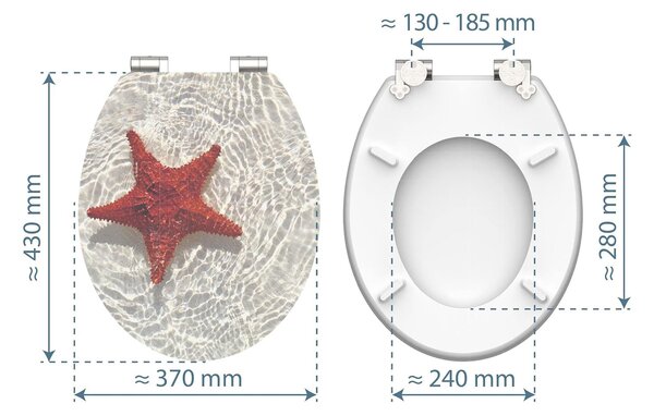 Eisl Sanitär WC sedadlo MDF Soft Close Red Starfish High Gloss 80541