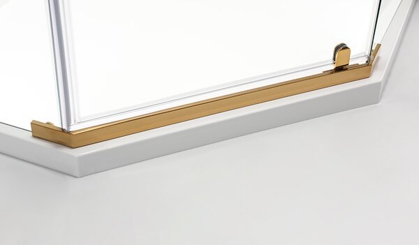 BPS-koupelny Päťuholníkový sprchový kút KZ91A 80x80 zlatá/transparent - bez vaničky
