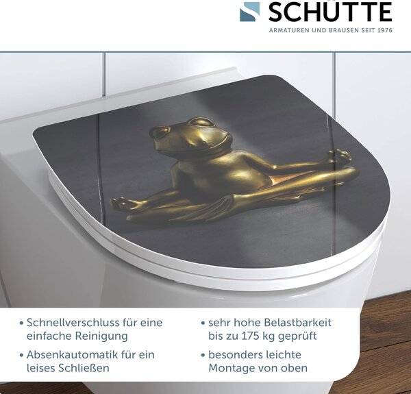 Eisl Sanitär WC sedátko Duroplast Soft Close Relaxing Frog High Gloss 82581