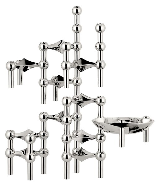 Dizajnový svietnik STOFF Nagel Chrome