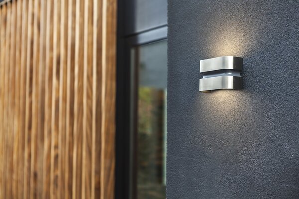 Lutec 5198302001 LED vonkajšie nástenná lampa Maya 1x15W | 3000K | IP44 - nerezové prevedenie