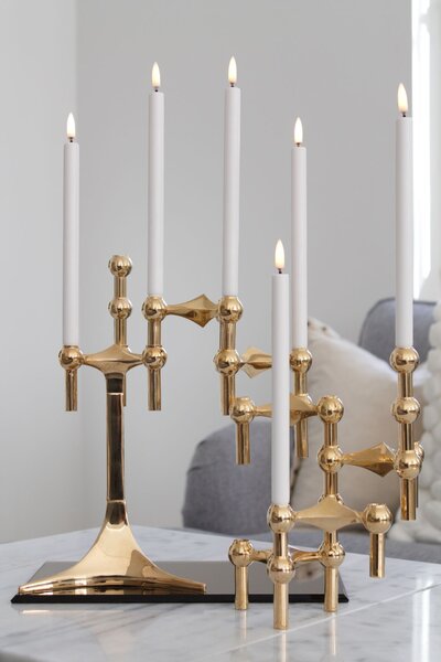 Dizajnový svietnik STOFF Nagel Solid Brass – set 3 ks