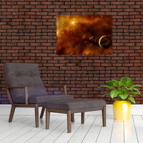 Obraz - Planéty s hmlovinou (70x50 cm)