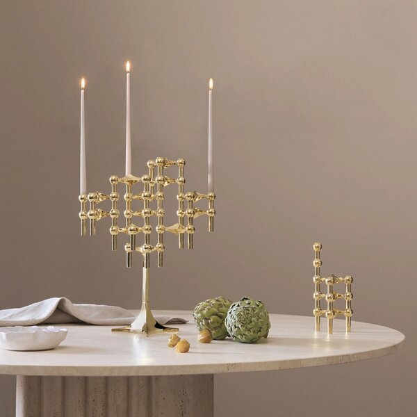 Dizajnový svietnik STOFF Nagel Solid Brass – set 3 ks