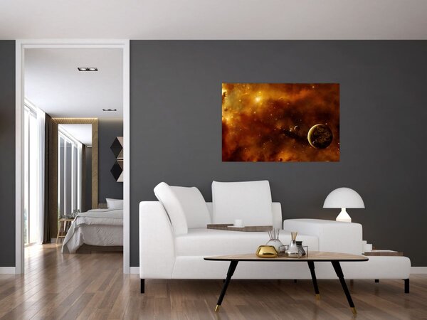 Obraz - Planéty s hmlovinou (90x60 cm)