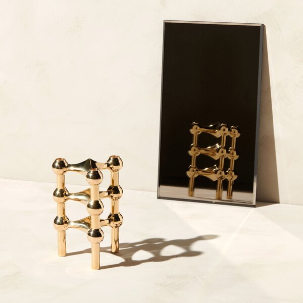 Dizajnový svietnik STOFF Nagel Solid Brass – set 3 ks