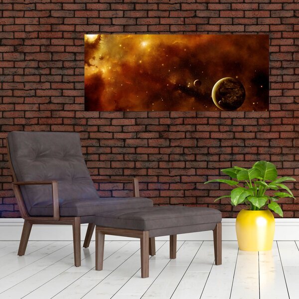 Obraz - Planéty s hmlovinou (120x50 cm)