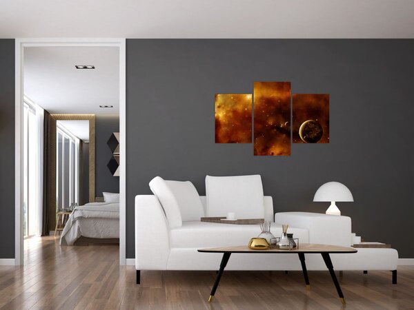 Obraz - Planéty s hmlovinou (90x60 cm)