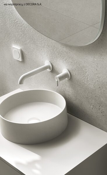 Deante Umývadlo na dosku Silia ø36 cm - CQS AU4S, granit, alabaster