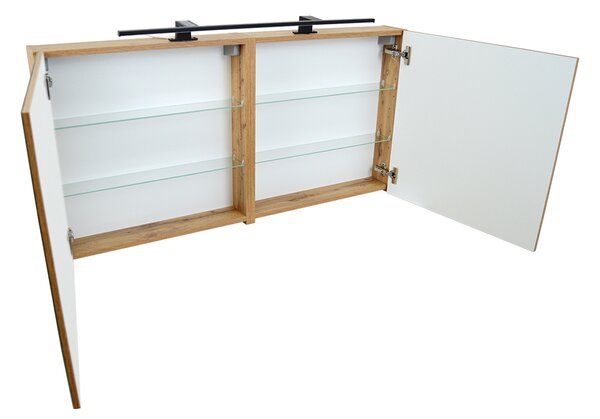 Comodo Zrkadlová skrinka Ideal OW 120 ZS LED-B s osvetlením Any LED 80 B, čierna