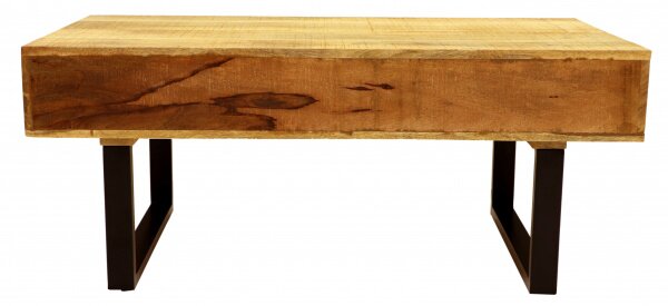 Konferenčný stolík Manu s kovovými nohami 110x45x60 indický masív mango