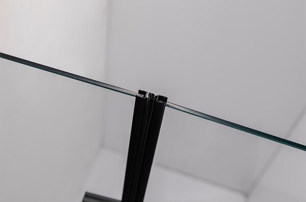 BPS-koupelny Zalamovacie otočné sprchové dvere HYD-JSD01 120 - ROZBALENÉ - čierna/transparent pre inštaláciu do niky - bez vaničky