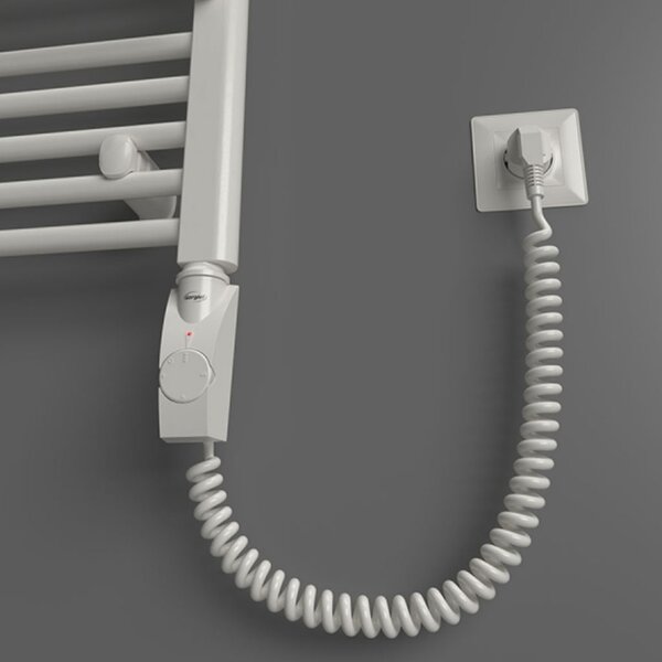 BPS-koupelny Elektrický kúpeľňový radiátor Bodam E AB-E 6240-01, pripojenie typ 01, 40x74 cm, biela RAL 9016