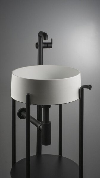 Deante Umývadlo na dosku Silia ø36 cm - CQS AU4S, granit, alabaster