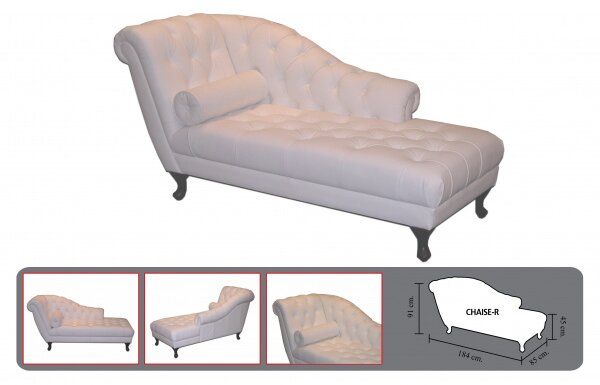 Leňoška Chesterfield Delano z pravej hovädzej kože Brown