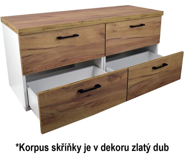 Comodo Kúpeľňová skrinka pod doskové umývadlo Agria GO 120-HD - zlatý dub/zlatý dub