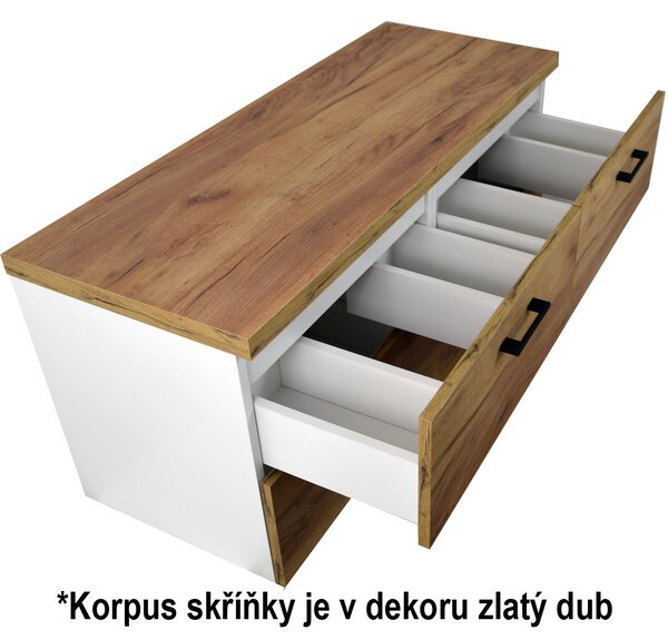 Comodo Kúpeľňová skrinka pod doskové umývadlo Agria GO 120-HD - zlatý dub/zlatý dub
