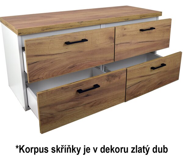 Comodo Kúpeľňová skrinka pod doskové umývadlo Agria GO 120-HD - zlatý dub/zlatý dub