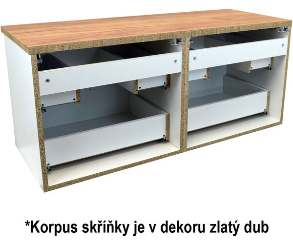 Comodo Kúpeľňová skrinka pod doskové umývadlo Agria GO 120-HD - zlatý dub/zlatý dub