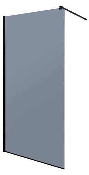 Novoterm Sprchová zastena Walk-in NV-Line 100 G, čierna/grafit - bez vaničky