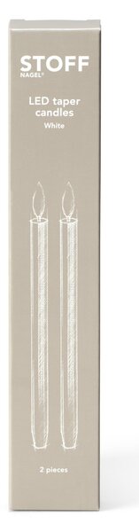 Voskové LED sviečky White – set 2 ks