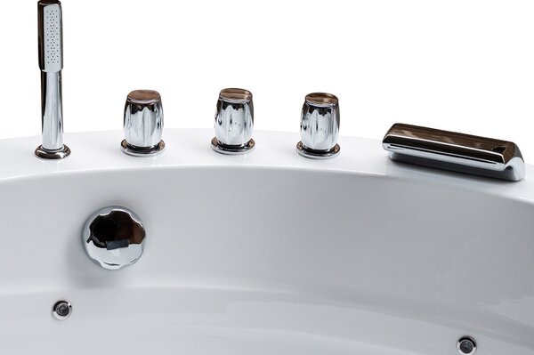 BPS-koupelny Hydromasážna vírivá vaňa DELLA 916 170x170 s ohrevom vody, biela/čierna
