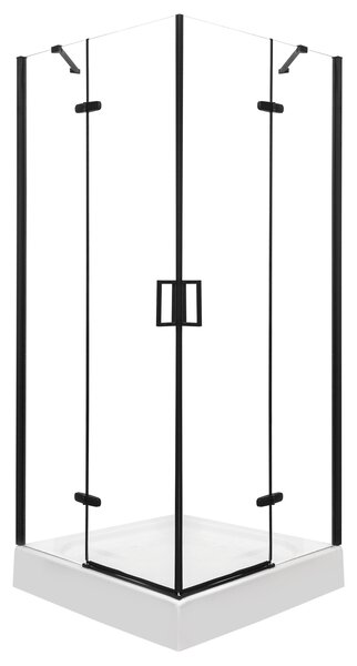 Novoterm Štvorcový sprchový kút NV-Flow 90x90 čierna/transparent - bez vaničky