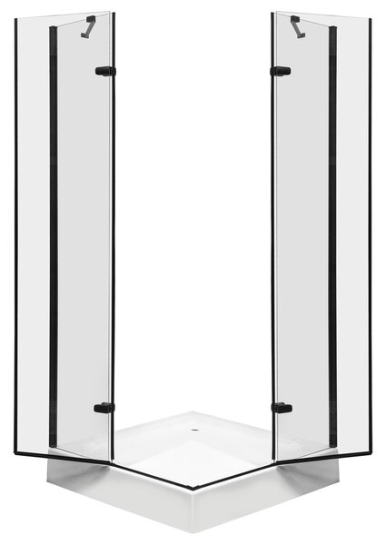 Novoterm Štvorcový sprchový kút NV-Flow 90x90 čierna/transparent - bez vaničky