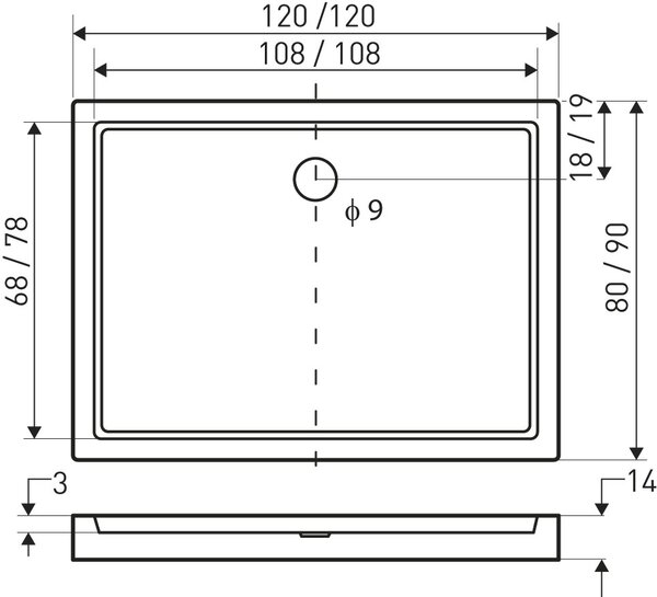 Novoterm Obdĺžniková akrylátová sprchová vanička NV-Victor 120x90 biela