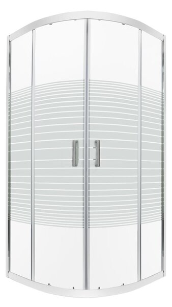 Novoterm Štvrťkruhový sprchový kút NV-Madera 80x80 chróm/potlač - bez vaničky