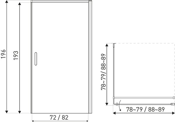 Novoterm Štvorcový sprchový kút NV-Hera 80x80 čierna/transparent - bez vaničky