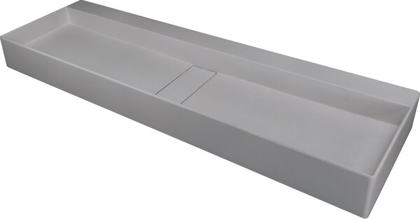 Deante Umývadlo na dosku Blur 120x40 cm - CQB SU2S, granit, sivá metalic