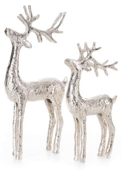 VIANOČNÁ SOŠKA DEER 39CM STRIEBORNÁ