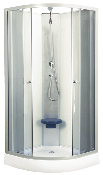 Novoterm Sprchový box štvrťkruhový NV-Evora 80 W, 80x80 biely