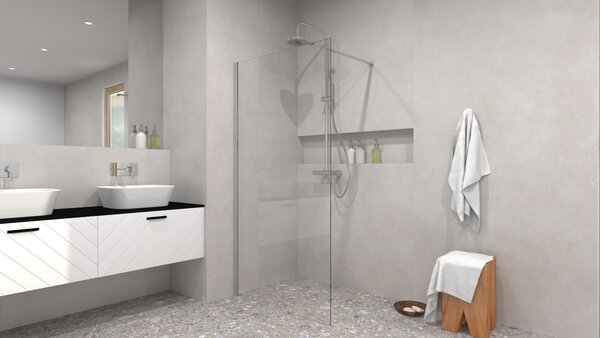 Besco Sprchovací kút Walk-In ECO-N 90x195 (100x195, 110x195, 120x195) - bez vaničky BESCO-Rozmery: šírka: 90