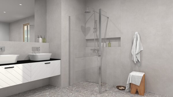 Besco Sprchovací kút Walk-In ECO-N 90x195 (100x195, 110x195, 120x195) - bez vaničky BESCO-Rozmery: šírka: 90