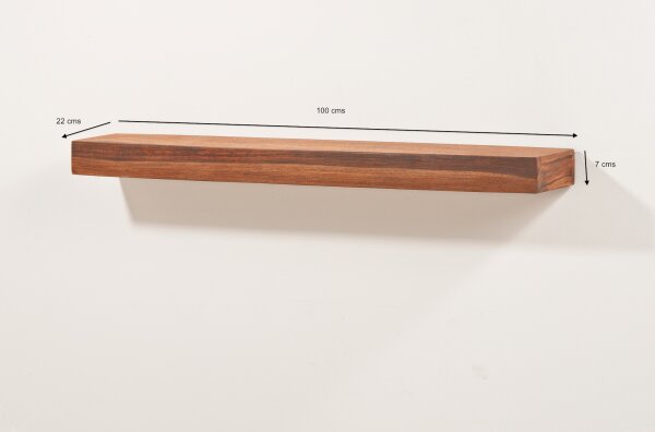 Polica na stenu Tara 100x22 indický masív palisander
